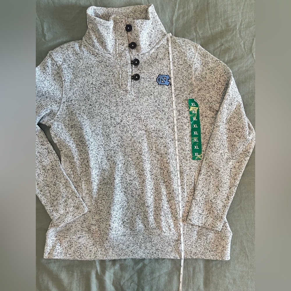 North Carolina Gray Quarter button  Pullover with Logo XL - Picture 2 of 8